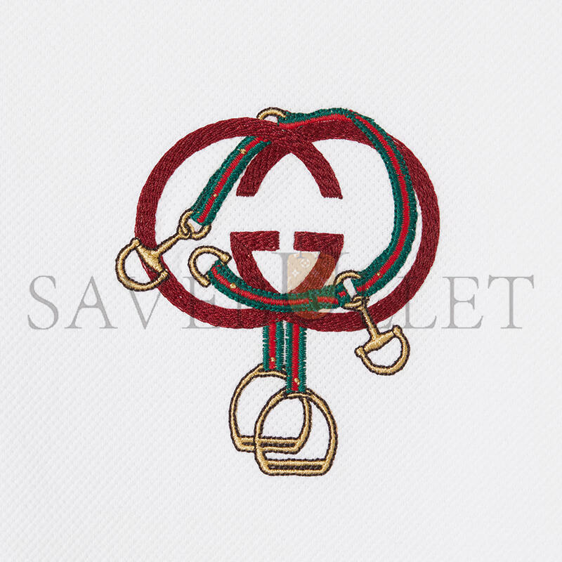 GUCCI COTTON PIQUET POLO SHIRT WITH EMBROIDERY 854826